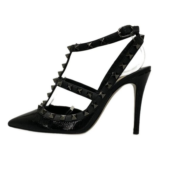 VALENTINOGARAVANI - Black Patent Leather Leather Women's Sandals 321-072925 - Picture 1 of 12